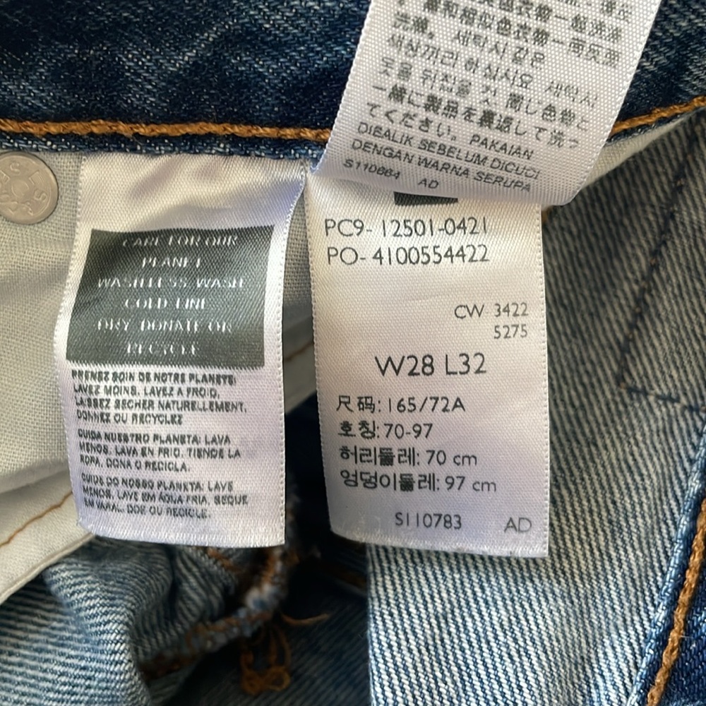Levi’s Women 501 Distressed High Rise Straight Leg Jeans Size W28/ L32 - Picture 6 of 7
